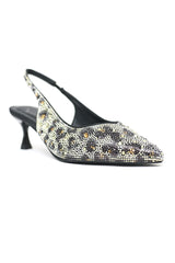 RHINESTONE SLINGBACK KITTEN HEELS-LEOPARD