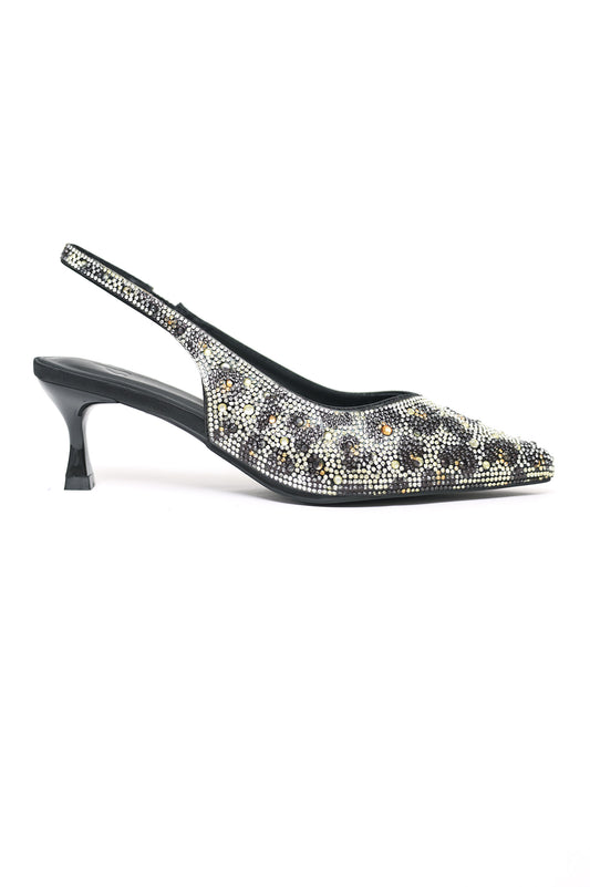 RHINESTONE SLINGBACK KITTEN HEELS-LEOPARD