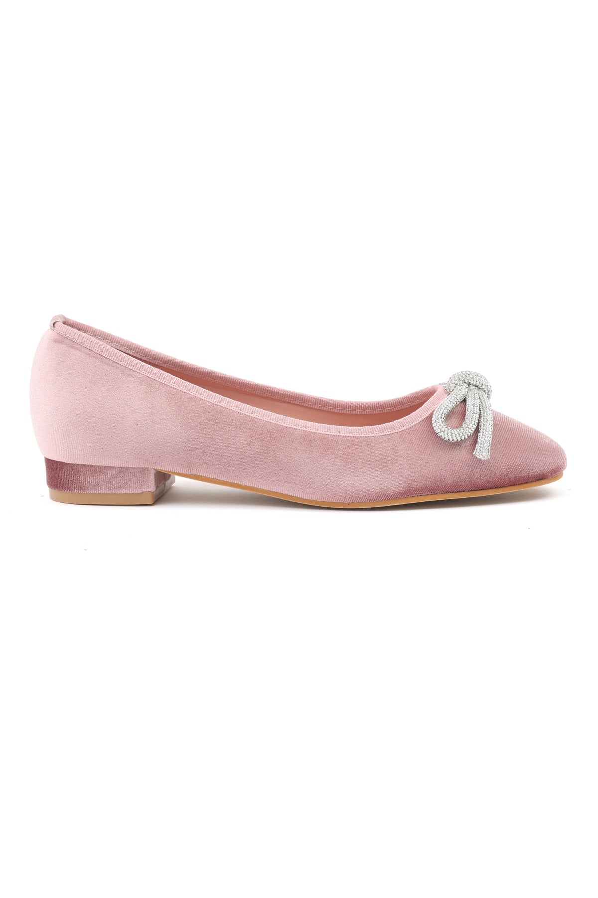 VELVET CRYSTAL KNOT FLATS-PINK