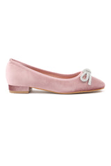 VELVET CRYSTAL KNOT FLATS-PINK