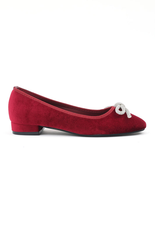 VELVET CRYSTAL KNOT FLATS-WINE