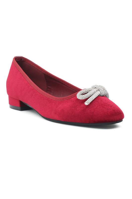 VELVET CRYSTAL KNOT FLATS-WINE