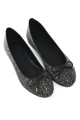 EMBELLISHED BALLET FLATS-BLACK