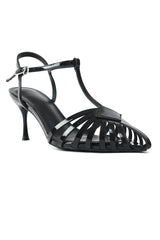 STRAPPY CAGE HEELS-BLACK