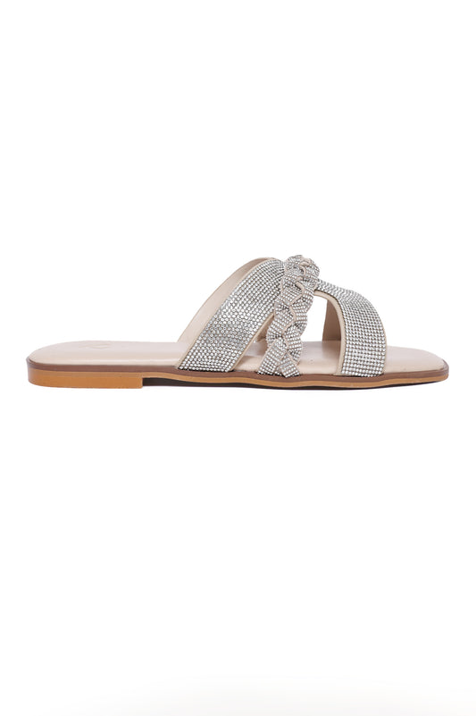 RADIANT CRYSTAL GLIDE SANDAL-BEIGE