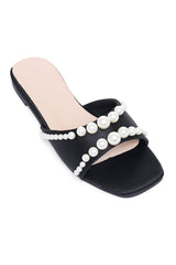 PEARL GLAM SLIDE-BLACK