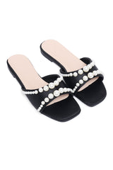 PEARL GLAM SLIDE-BLACK