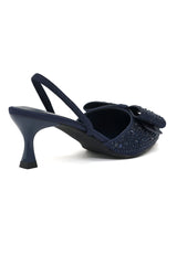 CRYSTAL BOW SLINGBACK-NAVY