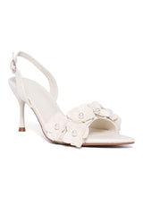 PEARL BLOOM SLINGBACK HEEL-OFFWHITE