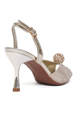 LUXE ORB EMBELLISHED HEEL-GOLD