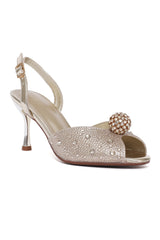 LUXE ORB EMBELLISHED HEEL-GOLD