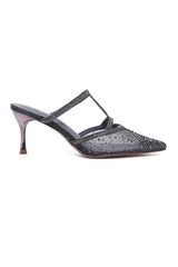 CELESTIAL MESH STILETTOS-PEWTER