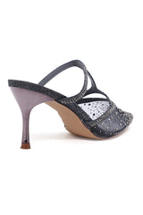 CELESTIAL MESH STILETTOS-PEWTER