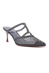 CELESTIAL MESH STILETTOS-PEWTER