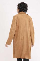 SUEDE OVERCOAT-BROWN