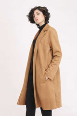 SUEDE OVERCOAT-BROWN