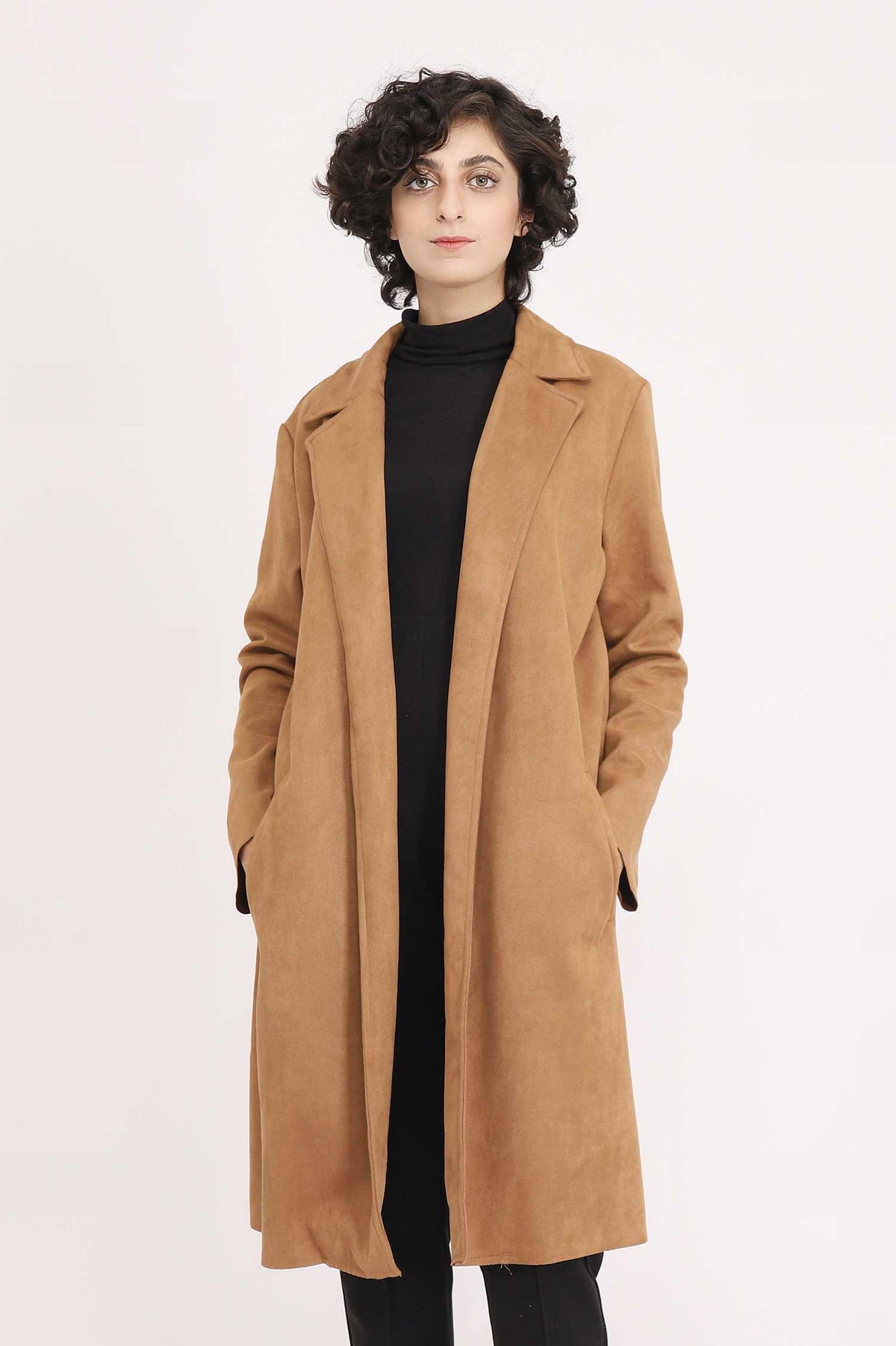 SUEDE OVERCOAT-BROWN