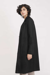 SUEDE OVERCOAT-BLACK