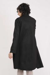 SUEDE OVERCOAT-BLACK