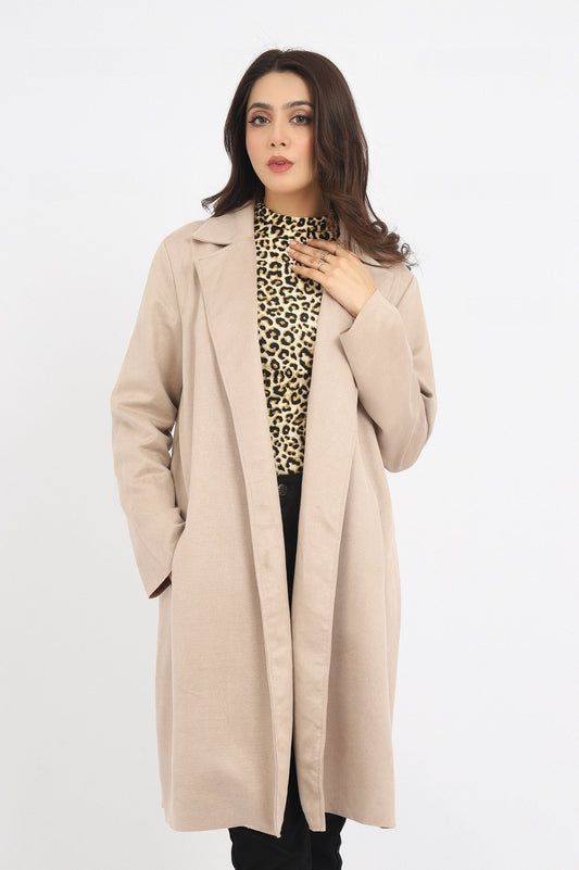 SUEDE OVERCOAT-BEIGE