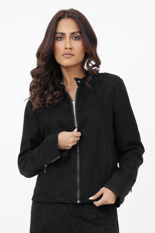 SUEDE JACKET-BLACK