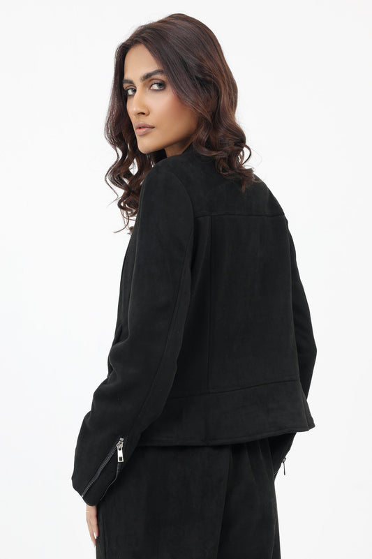 SUEDE JACKET-BLACK