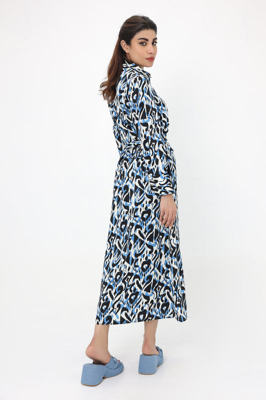 MODERN SOPHISTICATED MAXI DRESS-BLUE