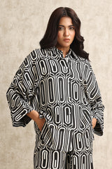 CHIC PRINTED LOUNGE SET-BLACK