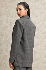 PLAID PERFECTION BLAZER-GREY