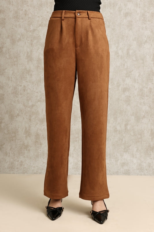 ESSENTIAL TAILORED PANTS-CAMEL