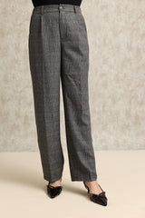 PLAID PERFECTION PANTS-GREY