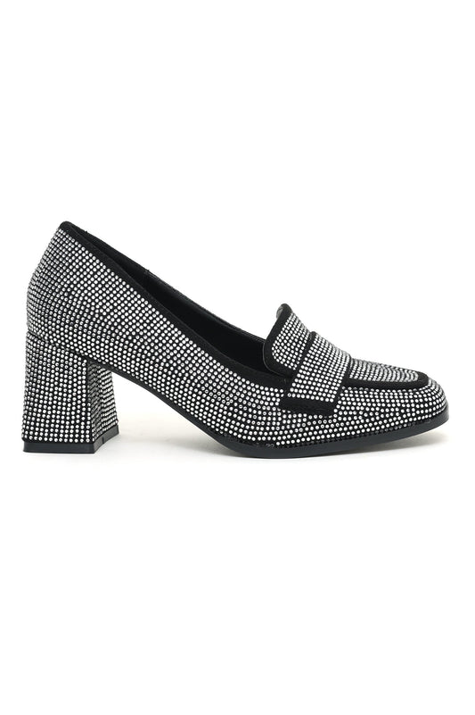 ALMAS SPARKLING HEEL PUMPS-BLACK