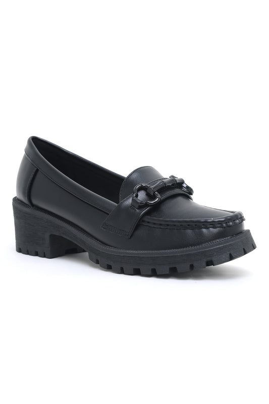 HEEL LOAFERS-BLACK