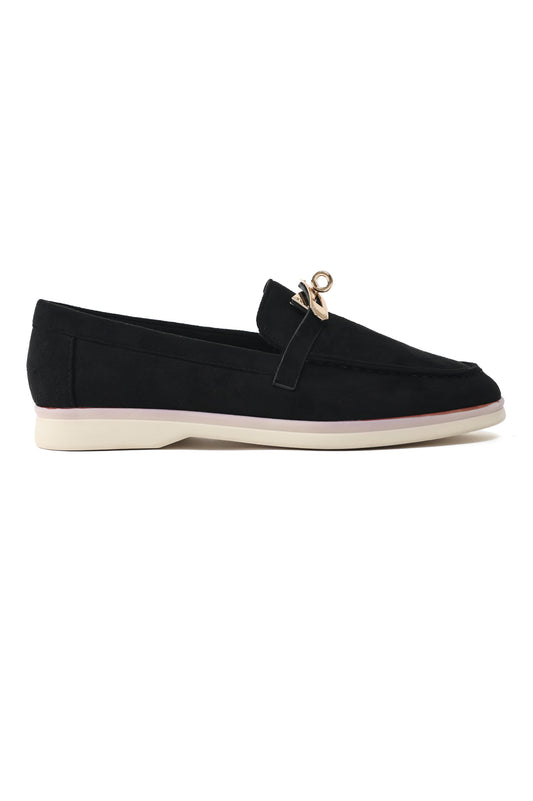 GLEAM BUCKLE LOAFERS-BLACK