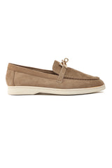 GLEAM BUCKLE LOAFERS-KHAKI