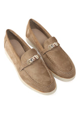 GLEAM BUCKLE LOAFERS-KHAKI