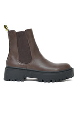 CHUNKY PLATFORM CHELSEA BOOTS-COFFEE