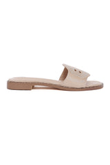 LUXE STUDDED SLIP-ON SANDAL-BEIGE