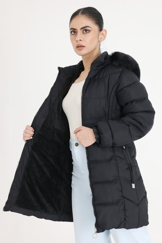 REVERSIBLE PUFFLUX LONG JACKET-BLACK