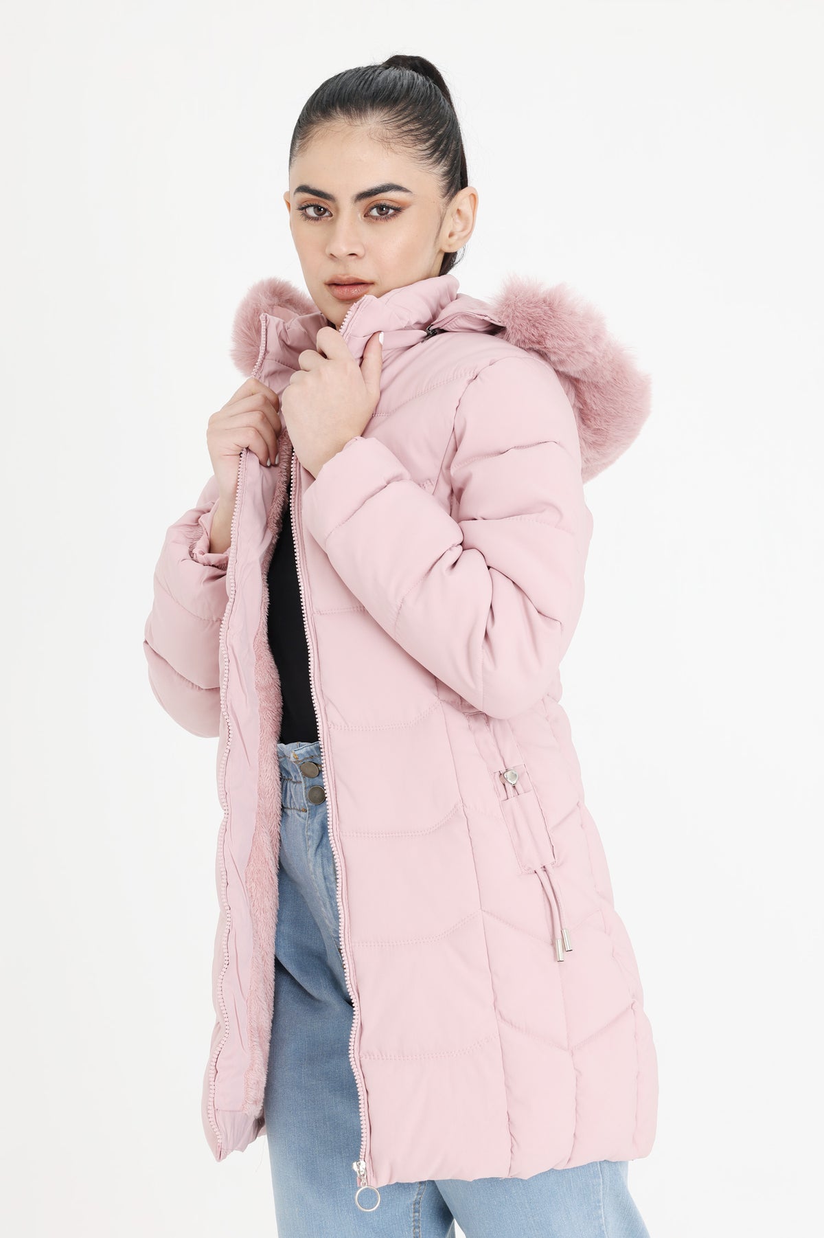 REVERSIBLE PUFFLUX LONG JACKET-PINK