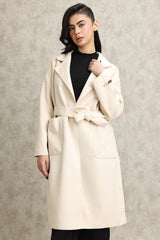 WOOL-BLEND TRENCH COAT-BEIGE