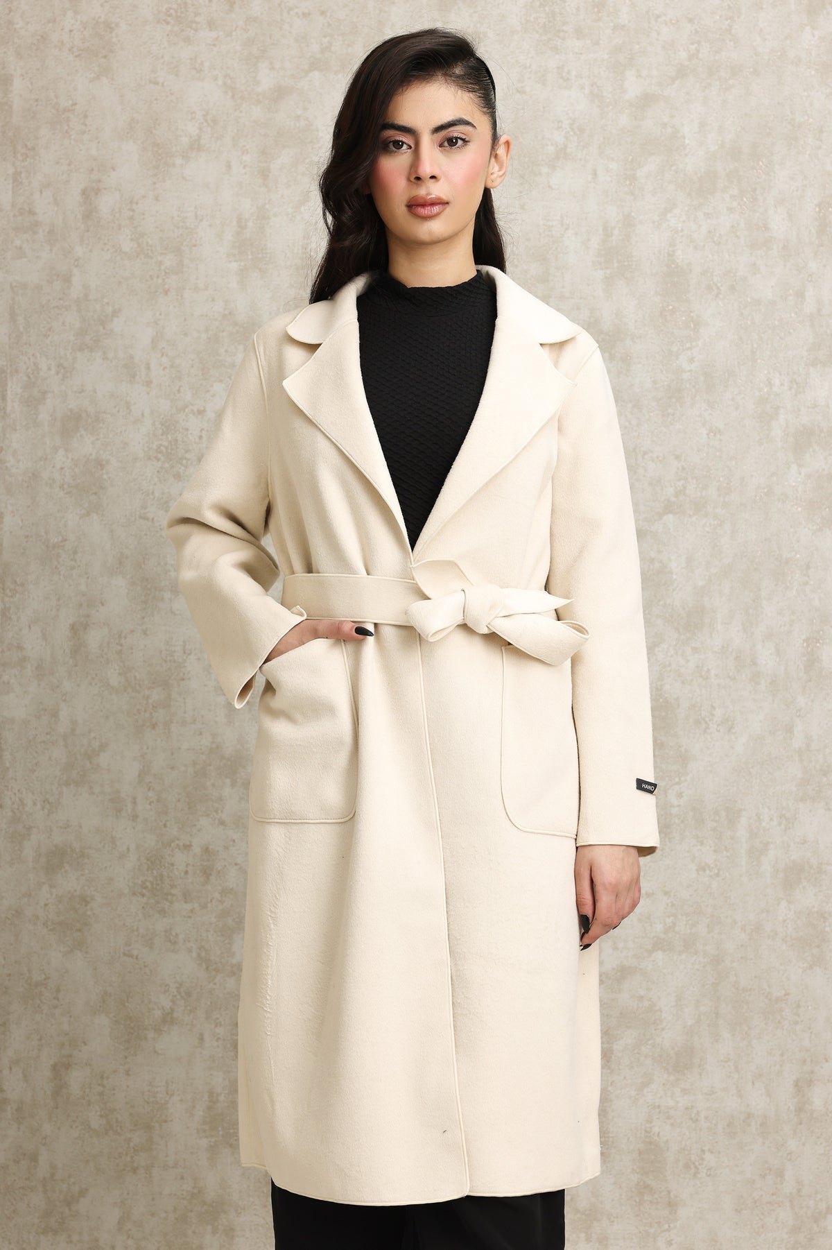 WOOL-BLEND TRENCH COAT-BEIGE