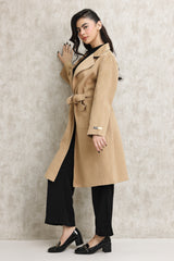 WOOL-BLEND TRENCH COAT-KHAKI