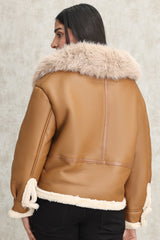 SHEARLING AVIATOR JACKET-KHAKI