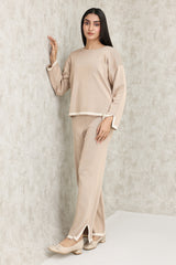 COZY KNIT CO-ORD SET-BEIGE