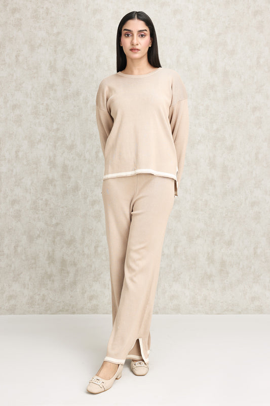 COZY KNIT CO-ORD SET-BEIGE