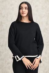 COZY KNIT CO-ORD SET-BLACK