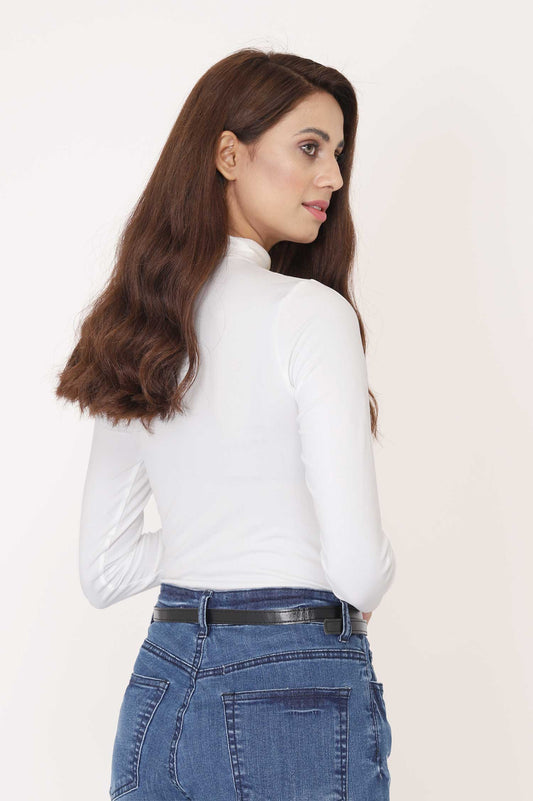 HIGH NECK TOP-WHITE