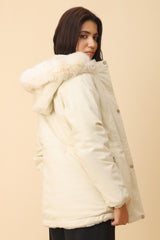 FLUFFY REVERSIBLE JACKET-WHITE