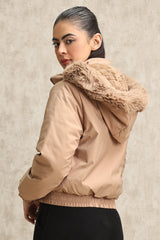 DUAL-SIDED PUFFER JACKET-KHAKI